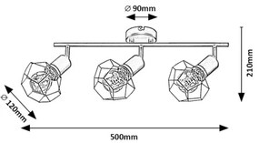 Rabalux 71067 - Spotlámpa FRAN 3xE27/40W/230V fekete