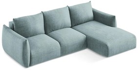 Kék kinyitható sarokkanapé (jobb oldali-heverő résszel) Leila – Makamii
