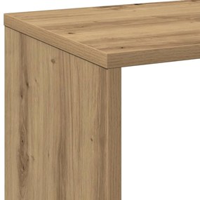 kézműves tölgy színű fa elválasztó könyvespolc 69,5x29x69,5 cm