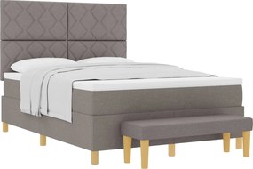 vidaXL Boxrugós ágy matracmal fejtámlával Tópszínű 160 x 200 cm szövet