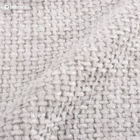 Világosszürke kárpitozott franciaágy tárolóhellyel, ágyráccsal 200x200 cm Bellis – Micadoni Home