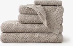 Goldea pamut frotír törölköző / fürdőlepedő micro pure - szürkésbarna 70 x 140 cm