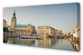 Canvas képek Németország Hamburg River székesegyház 120x60 cm