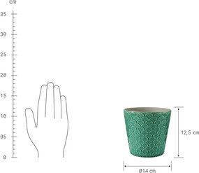 ARIELLE kaspó, türkiz Ø 14 cm