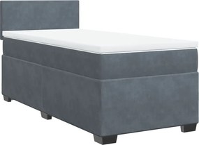 vidaXL sötétszürke bársony rugós ágy matraccal 100 x 200 cm