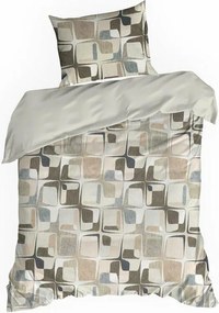 Szatén ágyneműhuzat 140x200 Spring 36 bézs geometria NEW24