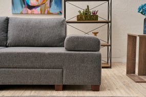 3 személyes kanapéágy Perenna Linen - Szürke