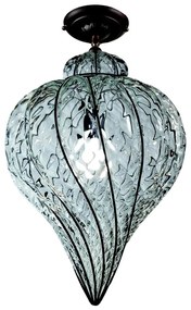 SIRU - Felületre szerelhető csillár GOCCIA 1xE27/60W/230V átm. 25 cm átlátszó/barna Velencei üveg