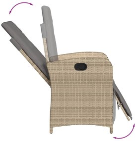 3 részes bézs polyrattan bisztrógarnitúra párnával