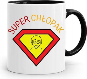 Bögre Ajándék Fekete Fiúnak Szuper Fiú nyomott mintával