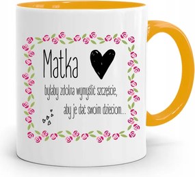 Sárga Bögre A Boldogság Kitalálására Képes Anyukáknak, fényképes nyomattal