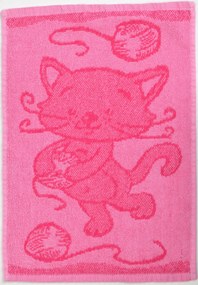 Gyerek törölköző BEBÉ cica rózsaszín 30x50 cm