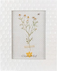 Fehér antik képkeret méhsejt díszítéssel 13x18 cm