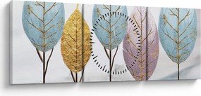 Kép - Dizájnos fák (órával) (90x30 cm)