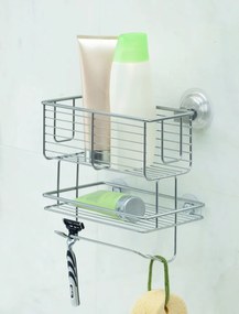 Classico fürdőszobai kiegészítő tartó, iDesign, 23x14x25 cm, tapadókorongokkal, acél
