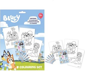 Bluey Happy Life színező szett matricával