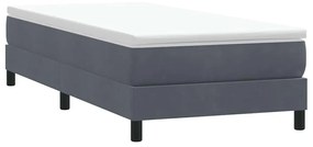 sötétszürke bársony rugós ágy matrac nélkül 80x210 cm