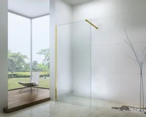 Balneum Royal Walk In zuhanyfal, arany profillal átlátszó üveggel,110x200cm
