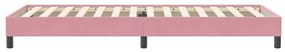 rózsaszín bársony rugós ágy matrac nélkül 80x220 cm