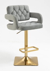 HR8403KW Acél modern velúr szék arany lábbal
