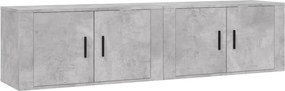 vidaXL 2 db betonszürke fali TV-szekrény 80 x 34,5 x 40 cm