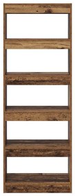 Könyvespolc Régi fa 60 x 30 x 166 cm Faanyag