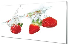 Akrilkép Víz eper fehér háttér 100x50 cm