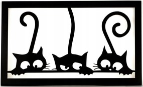 Falikép Dekoráció Fém Macskák Fali dekoráció 66 x 39 cm