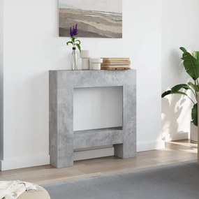 betonszürke szerelt fa kandallóburkolat 81 x 18 x 82 cm