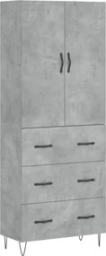 vidaXL betonszürke szerelt fa magasszekrény 69,5 x 34 x 180 cm