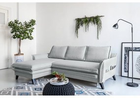 Charming Charlie világosszürke kinyitható sarokkanapé, bal oldali - Miuform