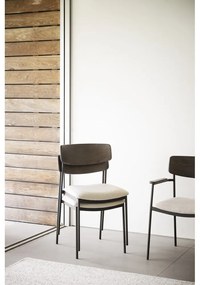 Krémszínű-sötétbarna étkezőszék szett 2 db-os Maymont – Rowico