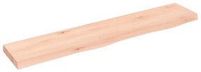 kezeletlen tömör tölgyfa fali polc 100x20x4 cm