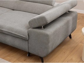 Világosszürke zsenília sarokkanapé (bal oldali-L alakú) Marbeya – Ropez