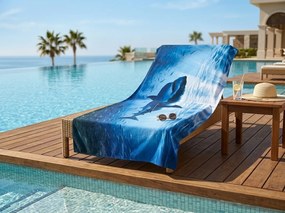 Gyorsan száradó XXL strand fürdőlepedő SHARKON kék 150 x 210 cm, 100% mikroszál