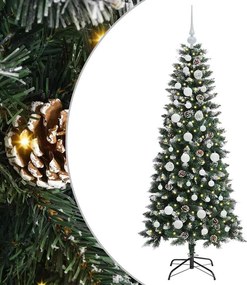 vidaXL Mű karácsonyfa 150 LED-del Zöld 150 cm PVC és Műanyag és Acél