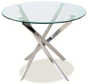 Agis étkezőasztal, átlátszó / ezüst