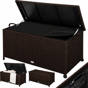 RICCO polyrattan tárolódoboz, 117 x 53 x 60cm, sötétbarna Casaria