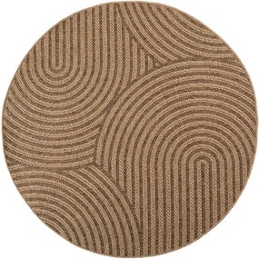 Barna kerek kültéri-beltéri szőnyeg ø 80 cm Timber 1401 – Ayyildiz Carpets