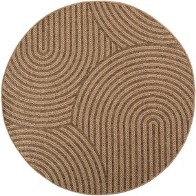 Barna kerek kültéri-beltéri szőnyeg ø 120 cm Timber 1401 – Ayyildiz Carpets