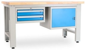 Műhelyasztal Solid OAK-21, 150 cm, 2x függő doboz, tölgy