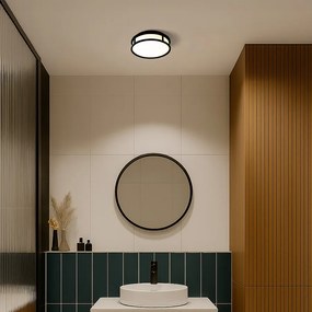 RENDL GRANDE LED 25 stropní opálové sklo/černá 230V LED 12W IP44 3000K