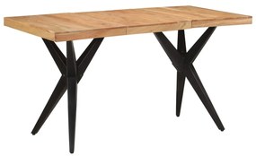 fekete tömör akácfa étkezőasztal 140 x 70 x 76 cm
