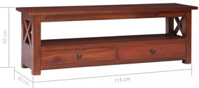 tömör mahagóni TV-szekrény 115 x 30 x 40 cm