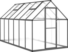 vidaXL antracitszürke alumínium melegház alapvázzal 334x169x195 cm