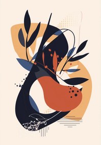 Poszter 68x98cm Absztrakt Botanika Mozgásban