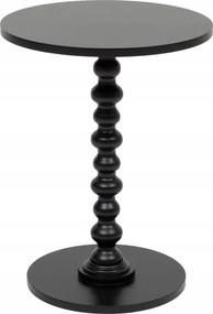 Dohányzóasztal Kerek Kicsi Fekete Dekoratív Lábbal Mdf 50X38 CM Alix