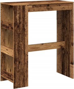vidaXL antik fa színű szerelt fa bárasztal tárolókkal 90x40x103,5 cm