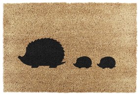 Kókuszrost lábtörlő 40x60 cm Hedgehog Family – Artsy Doormats