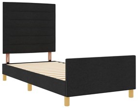 Fekete ágykeret 100x200 cm szövetből